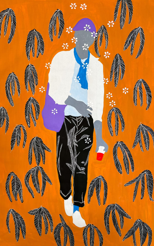 Moustapha Baidi Oumarou - Walk zoumer - 2021 - 90cm H x 60cm W - Acrylic, pigments and ink on canvas