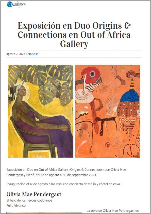 Exposición en Duo Origins & Connections en Out of Africa Gallery
