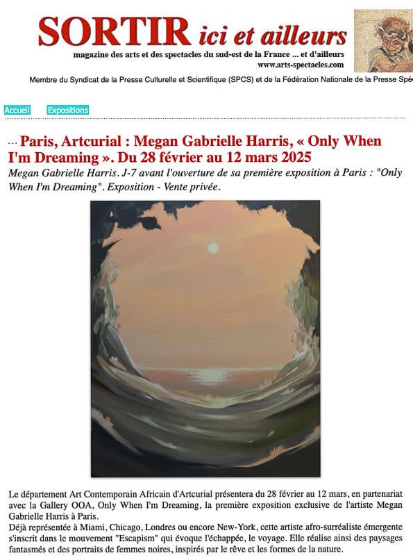 Paris, Artcurial : Megan Gabrielle Harris, « Only When I'm Dreaming ». Du 28 février au 12 mars 2025
