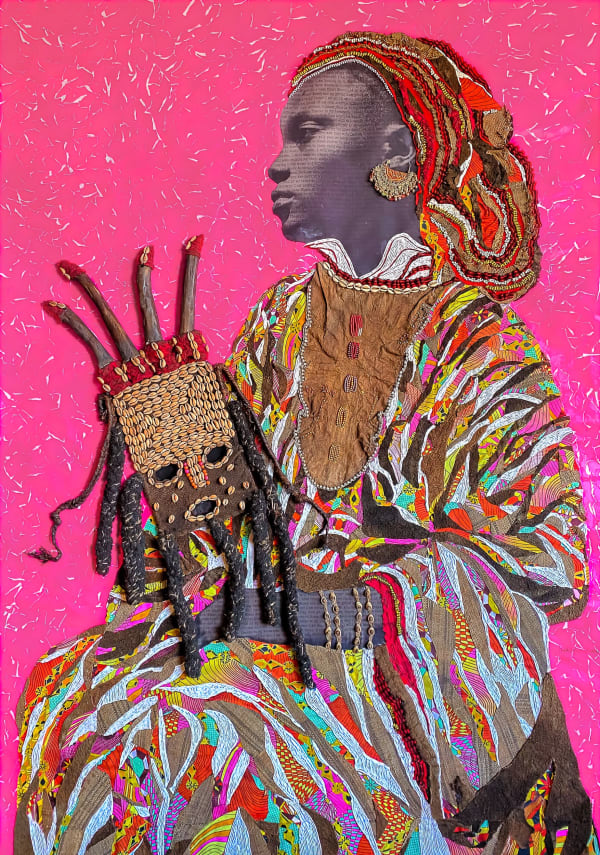 artsy-artsy-artsy-Marion Boehm - Dogon Mask - 2019 -171cm h x 119cm W - Mixed media
