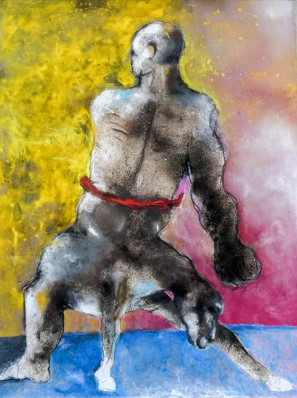 Sadikou Oukpedjo - Divination II - 2018 - 162cm H x 122cm W - Acrylic and pastels on card