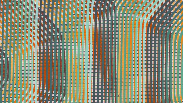 Alex Puz - Luminal Curve (Green-Orange), 2025