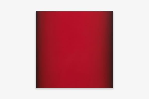 Ruth Pastine Fetish (Red), Primary Red Series, 2011, Oil on canvas on beveled stretcher 32 x 32 x 2 1/2 in