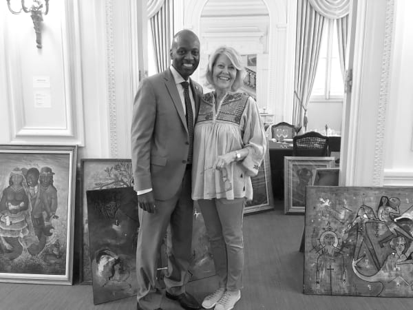 Toni Monnin with Ambassador Paul Altidor