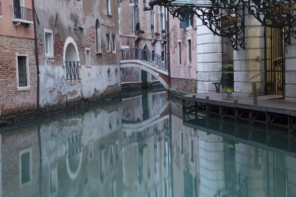 The rear entrance to La Fenice via the canal