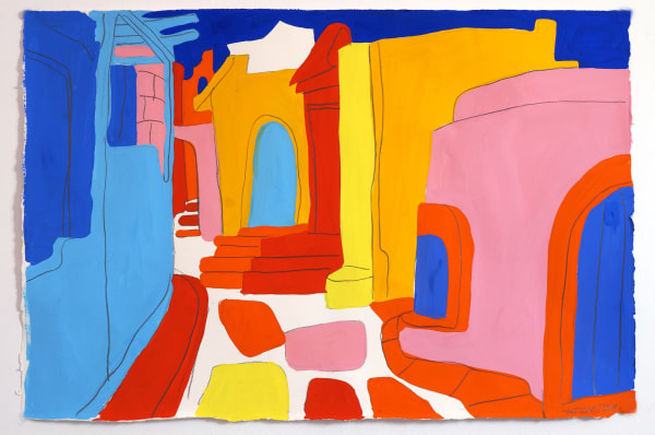Todd James Rainbow Alley Gouache And Graphite On Paper 38X57 Cm 2018