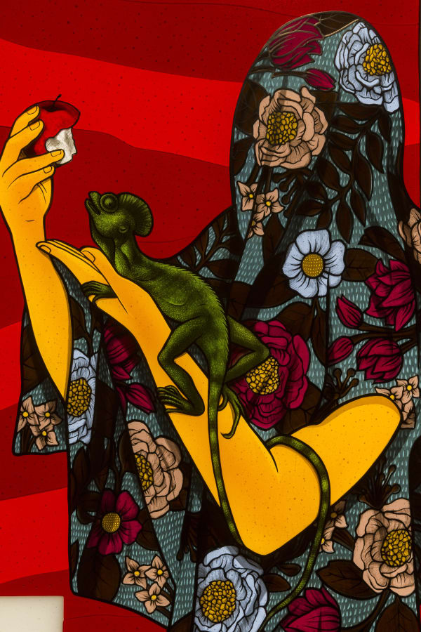 Dh Af 90 Amir H Fallah Silent Sounds Stained And Fused Glass Lead Aluminum Frame Led Panel 91 5 X 122 Cm 2022 Detail View 6