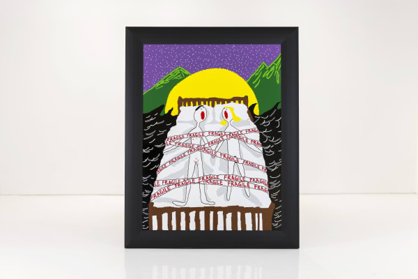 Dh Dm 201 Maja Djordjevic Fragile Together Always And Forever Oil And Enamel On Canvas With Free Standing Frame 190 X 148 X 4 Cm 2022 Front View