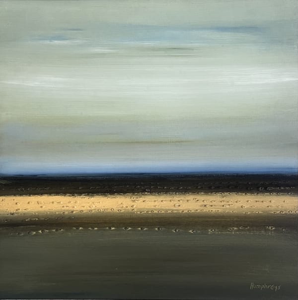 Lowtide, Shoreham by David Humphreys, oil on board, signed, framed