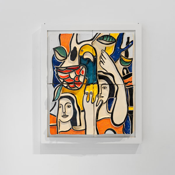 Fernand Léger (1881-1955) Femmes aux perroquets Glazed ceramic relief 103.5 x 88.9 cm 1952; unique