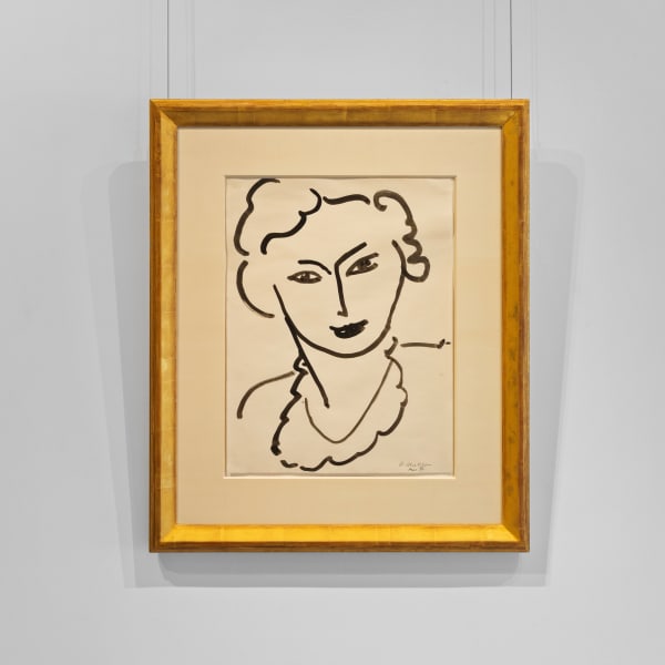Henri Matisse Tete de Femme (Woman's Face) 1950 Inkbrush watercolor on paper Brush and Ink on Paper - 20.5 x 16 Inches