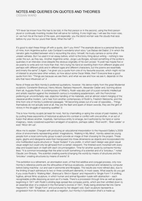 Notes and Queries on Quotes and Theories – Ossian Ward