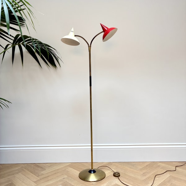 Italian, A Double Light Adjustable Floor Lamp, circa 1960s