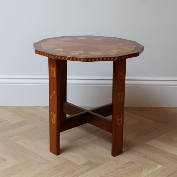 English, An Inlaid Zodiac Side Table, Circa 1950s