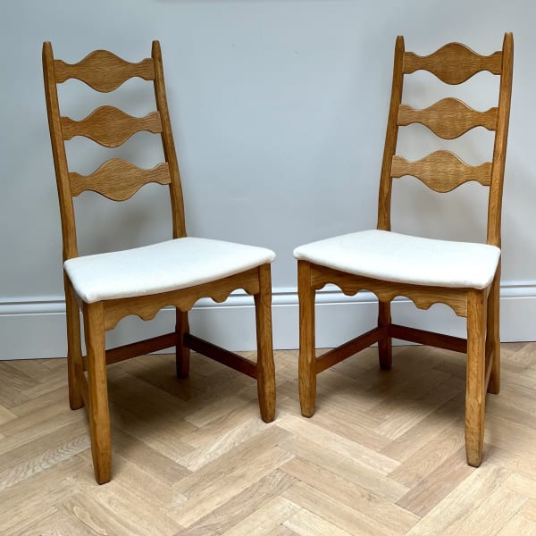 Henning Kjaernulf, A Pair of Ladder Back Chairs, Circa 1970s