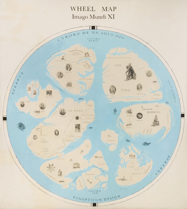 Adriana Bustos Imago Mundi XI. Wheel Map, 2012 Acrílico y grafito sobre canvas