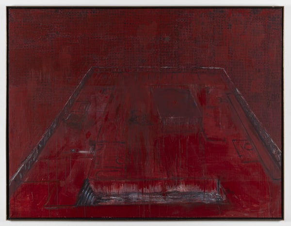 Guillermo Kuitca. "Sin Título (Planta Roja)", 1988