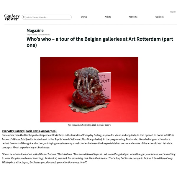 Tom Volkaert, Selfportrait #7, 2020, Everyday Gallery.