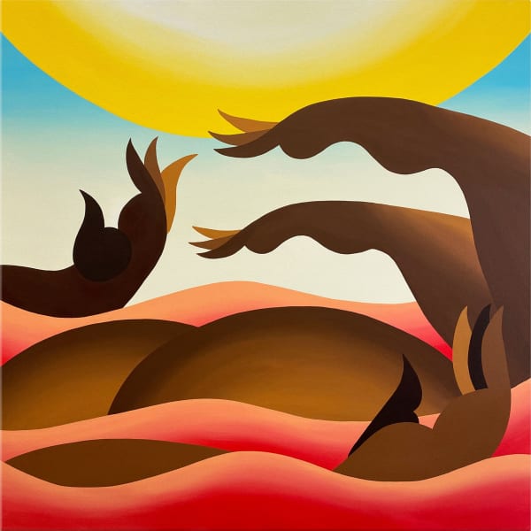 Under and In Search Of, 2022, Acrylic on Canvas, 127 x 127 cm