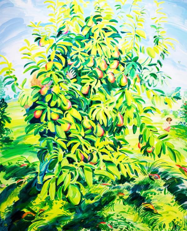 Hilary Doyle, Under the Flamango Tree, 2022, Acrylic on canvas, 121.9 x 152.4 cm