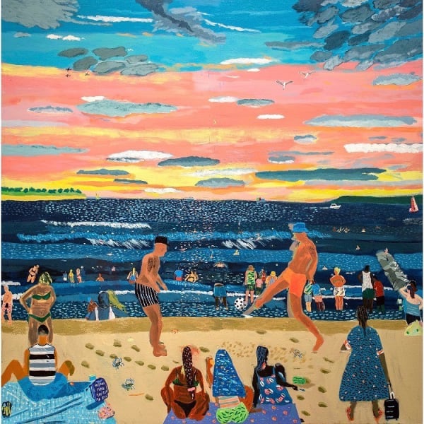 Shaun Ellison, July 4th, Coney Island, 2022, Acrylic on canvas, 177.8 x 177.8 cm