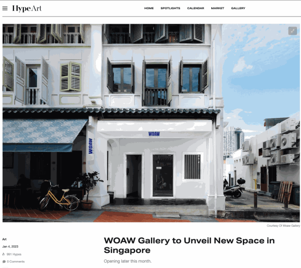 HypeArt: "WOAW Gallery to Unveil New Space in Singapore"