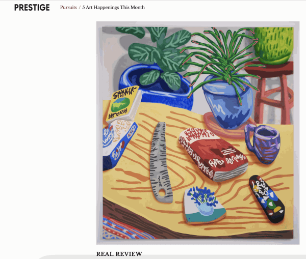 Prestige: "5 Art Happenings This Month"