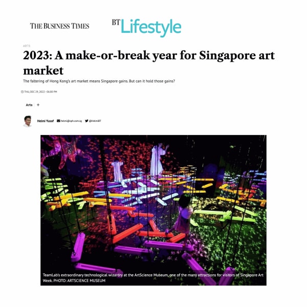 The Business Times: "2023: A make-or-break year for Singapore art market"