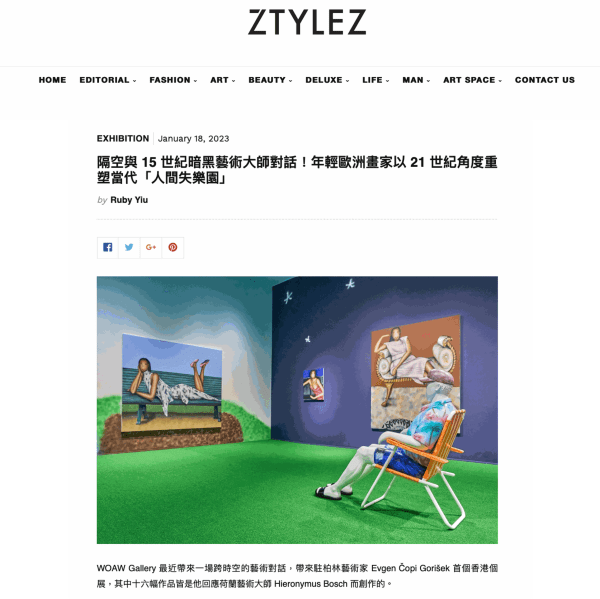 Ztylez: "A Conversation With the 15th Century Old Master: The European Painter Recreates Paradise Lost in this Era"