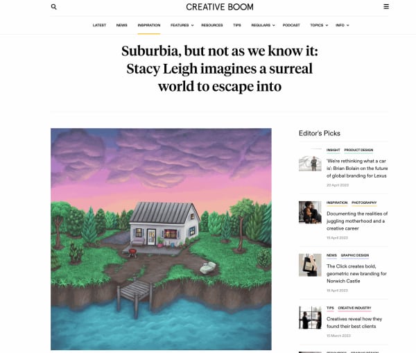 CREATIVE BOOM: "Suburbia, but not as we know it: Stacy Leigh imagines a surreal world to escape into"