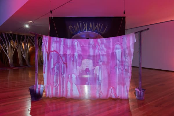 Pauline Curnier Jardin, Deep Scarlet, Scream Ruby | The Freestanding joys, photography by Dinis Santos/Galeria Municipal do Porto.