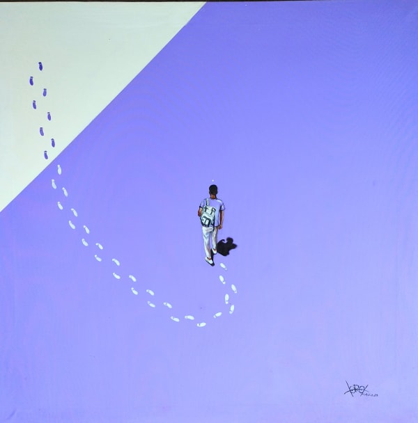 LORD CAVE "Orientado 2", 2023 Acrylic and oil on canvas 70 x 70 cm