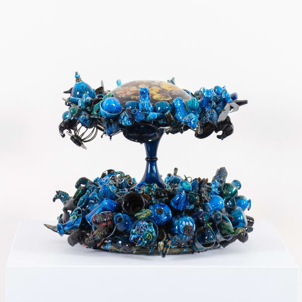 Stephané Conradie Vanitas II, 2021 Mixed media relief assemblage with enamel and epoxi resin 40 x 35 x 34 cm