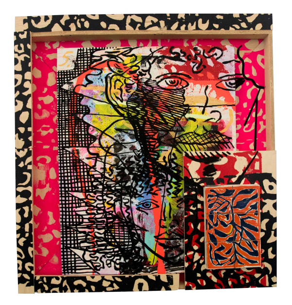 Francisco Vidal Mozkika 2, 2022 Mixed media on canvas and wood 155,5 x 146 x 21 cm