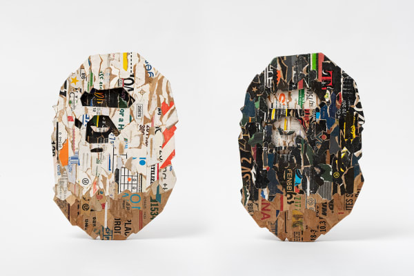 TOMOTATSU GIMA, POP COLLAGE POLYGON BAPE® APE HEAD WHITE / BLACK, 2025