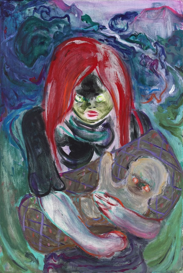 傅饒 Rao FU 《母與子》Mother and Child 2024 壓克力、畫布 Acrylic on canvas 75 × 50 cm