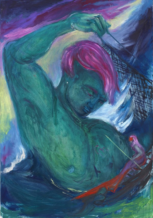 傅饒 Rao FU 《漁夫II》Fisherman II 2024 油彩、畫布 Oil on canvas 101 × 70 cm