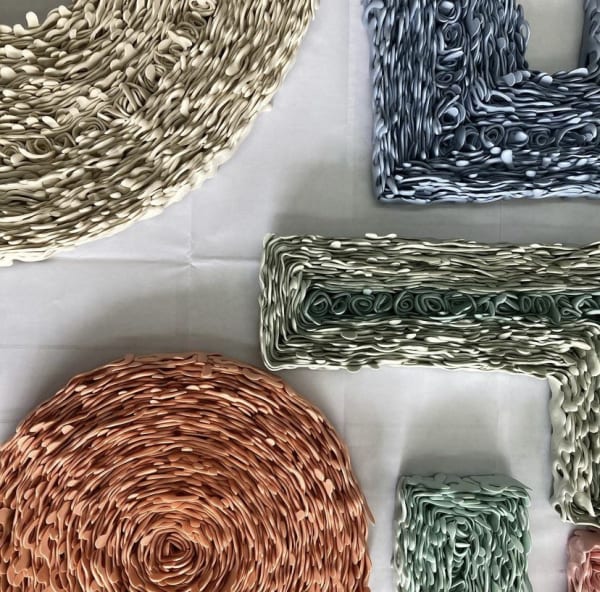 A glimpse of some of the joyful pieces that will form part of a new body of framed works by Mimi Joung inspired by the TS Eliot poem, East Coker.