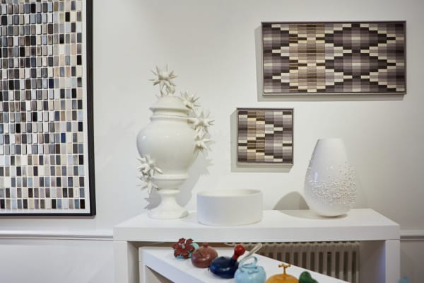 Hannah Tounsend – wall work Caron Penney – tapestries Cecilia Moore – coloured metal sculpture installation