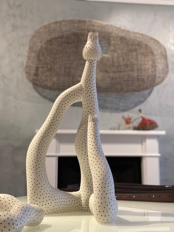 Outline Sculpture 1, porcelain, 43 h x 4 8 w x 28 d cm, 2018 by Ikuko Iwamoto