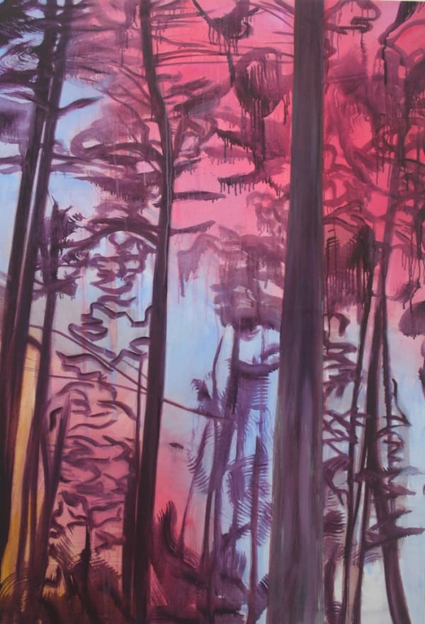 Catherine Knight, Forest, Last, Light, oil on canvas, 160 x 100 cm