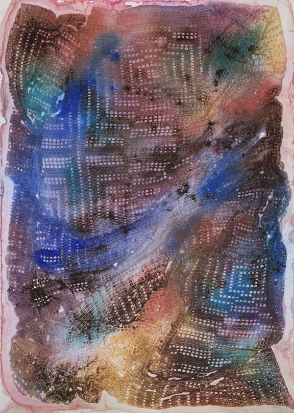 Is our attachment patterns distroying the connection, 2023 Signed, dated and titled Watercolour on handcrafted paper 102 x 76 cm