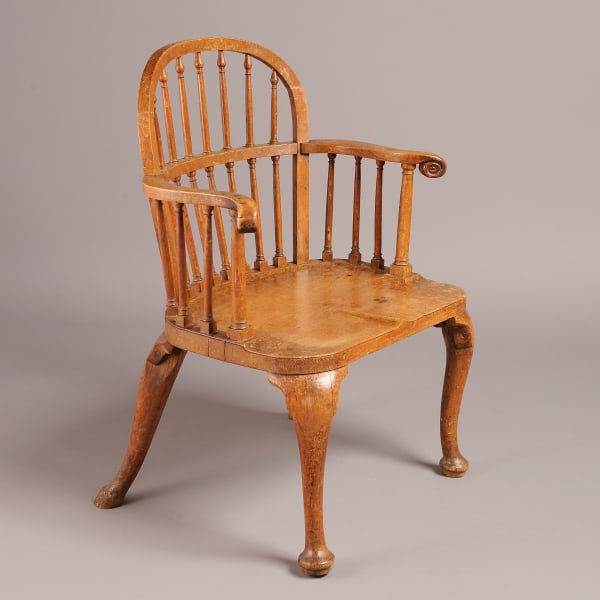 FINE SET OF FOUR GEORGE II ELM ARMCHAIRS, CIRCA 1760, Provenance: made for Anthony Hamond (1742-1822) for West Acre High...