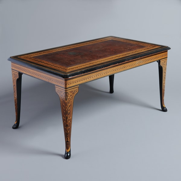 MARQUETRY LIBRARY TABLE DESIGNED BY OWEN JONES AND MADE BY JACKSON & GRAHAM, CIRCA 1867, Provenance: made for Alfred Morrison,...