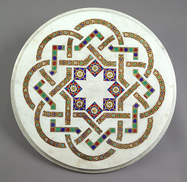 One of two EARLY VICTORIAN GLASS MOSAIC TABLE TOPS BY GEORGE HENRY STEVENS, CIRCA 1851, Exhibited: The Great Exhibition, London,...