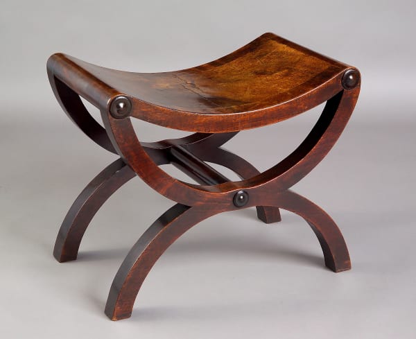 George III mahogany stool, circa 1800., Provenance: Marquess of Breadalbane's apartments at Hollyrood Palace