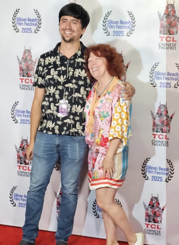 Director Ayrton Carrazco and Clara Berta at Silicon Beach Film Festival, TCL Chinese Theatres, Los Angeles, 2025.