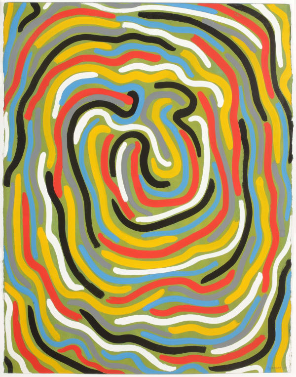 SOL LEWITT (1928 - 2007) Curvy Brushstrokes 1996 Gouache on paper 76 x 57,7 cm