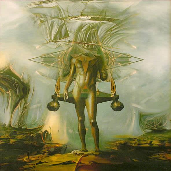 Ovidiu Avram - The Iron Angel, 2015, Oil and Mixed Media on Canvas, 100 x 100 cm (39 3/8 x 39 3/8 in)