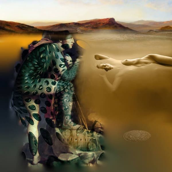 Ovidiu Avram - Ophelia, 2015, OIl and Mixed Media on Canvas, 50 x 50 cm (19 11/16 x 19 11/16 in)